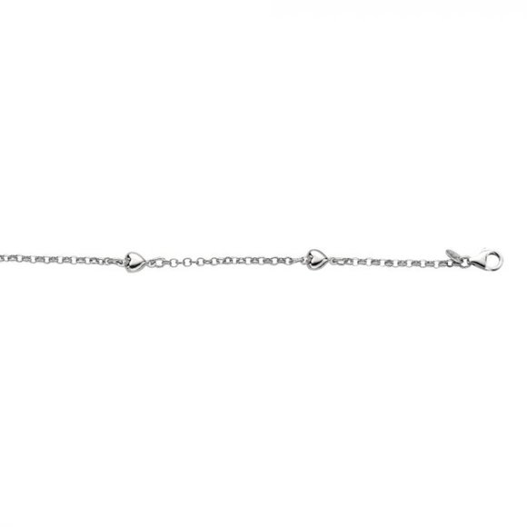 Children's Sterling Silver Heart Station Bracelet